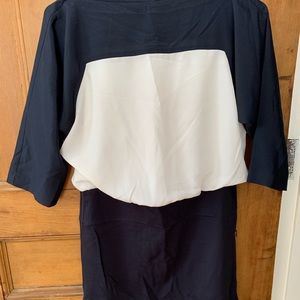 Ann Taylor Loft navy and white dress